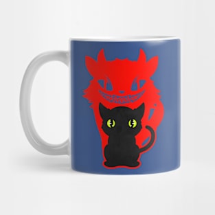 Cat With Evil Shadow For Halloween Mug